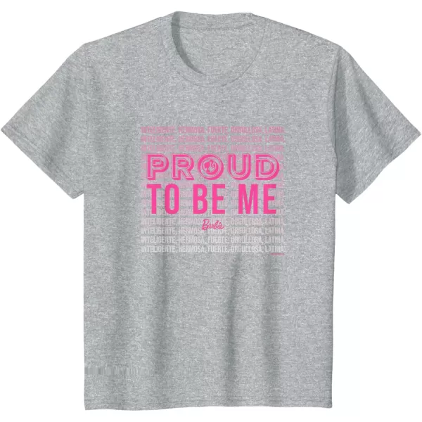 Barbie  Hispanic Heritage Month  Proud To Be Me TShirtHeather Grey