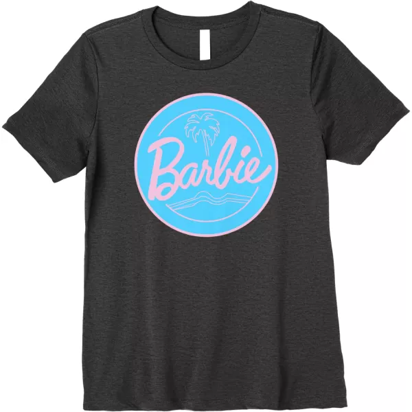 Barbie  Summer of Palm Trees Premium TShirtDark Heather Grey