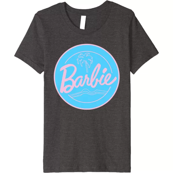 Barbie  Summer of Palm Trees Premium TShirtDark Heather Grey