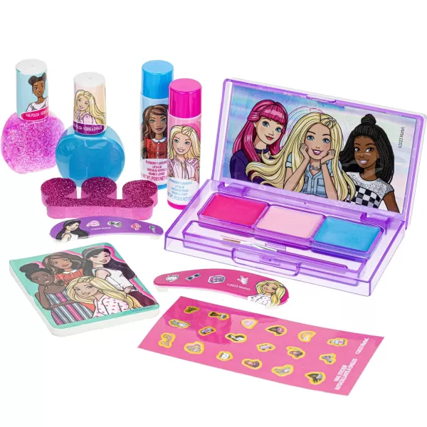 Barbie  Townley Girl 15 Pcs Makeup Filled Backpack Cosmetic Gift Set with Mirror Includes Lip Gloss Nail Polish Hair Bow amp More for Kids Girls Ages 3 Perfect for Parties Sleepovers amp MakeoversVERSION 2