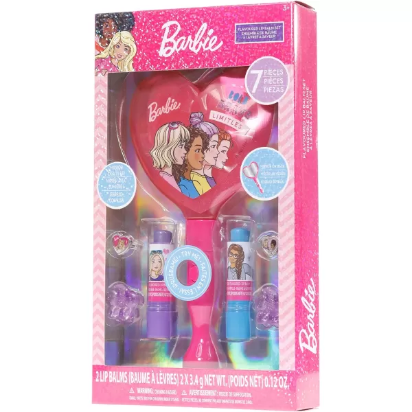 Barbie  Townley Girl 2 Pack Lip Balm Set with LightUp Mirror Hair Clips and Rings for Girls Ages 3Barbie  Townley Girl 2 Pack Lip Balm Set with LightUp Mirror Hair Clips and Rings for Girls Ages 3