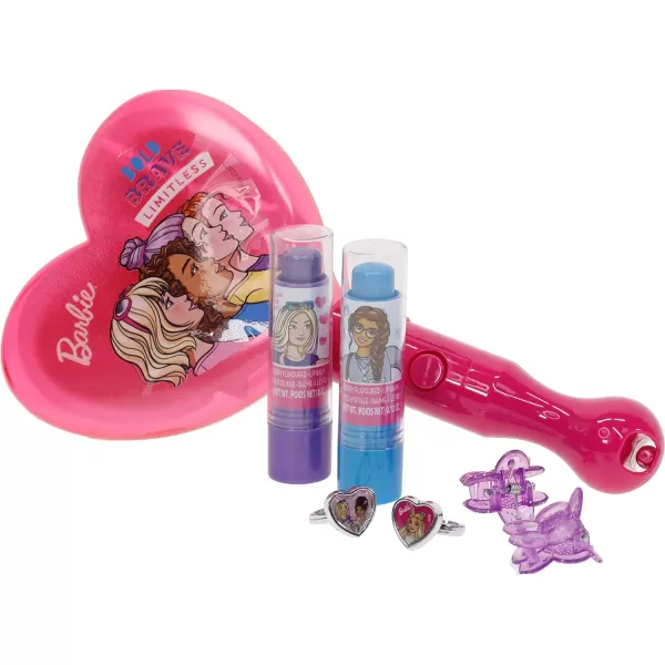 Barbie  Townley Girl 2 Pack Lip Balm Set with LightUp Mirror Hair Clips and Rings for Girls Ages 3Barbie  Townley Girl 2 Pack Lip Balm Set with LightUp Mirror Hair Clips and Rings for Girls Ages 3