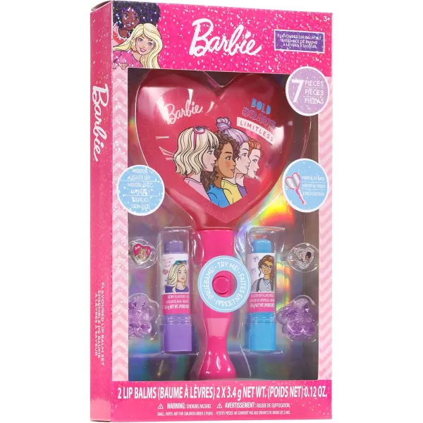 Barbie  Townley Girl 2 Pack Lip Balm Set with LightUp Mirror Hair Clips and Rings for Girls Ages 3Barbie  Townley Girl 2 Pack Lip Balm Set with LightUp Mirror Hair Clips and Rings for Girls Ages 3