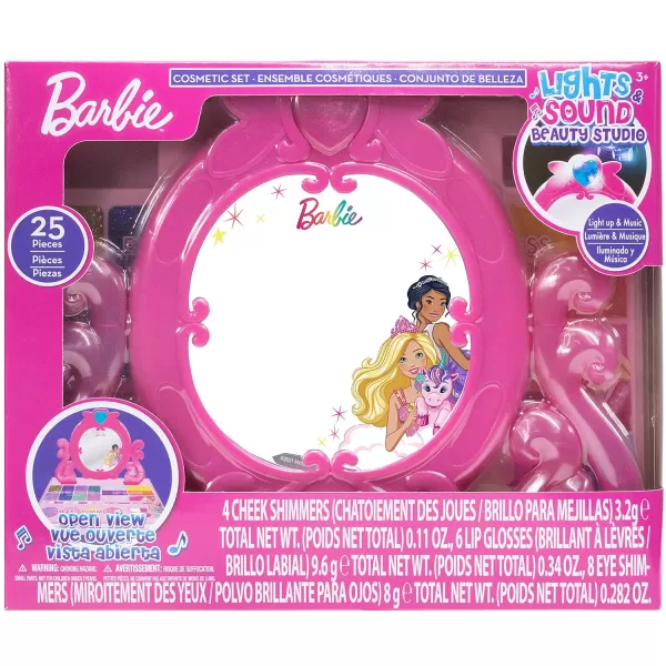 Barbie  Townley Girl Cosmetic Vanity Compact Makeup Set with Light amp Builtin Music Includes Lip Gloss Shimmer Compact amp Brushes for Kids Girls Ages 3 Perfect for Parties Sleepovers amp MakeoversBarbie  Townley Girl Cosmetic Vanity Compact Makeup Set with Light amp Builtin Music Includes Lip Gloss Shimmer Compact amp Brushes for Kids Girls Ages 3 Perfect for Parties Sleepovers amp Makeovers