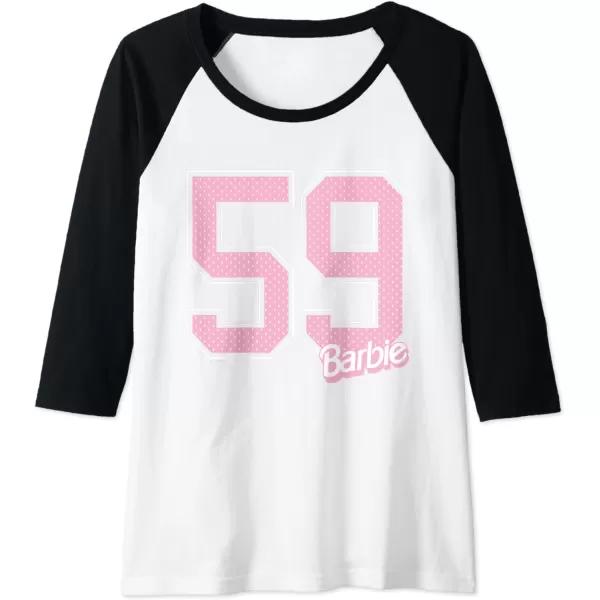 Barbie 59 Raglan Baseball TeeBlackWhite