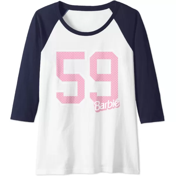 Barbie 59 Raglan Baseball TeeNavy BlueWhite