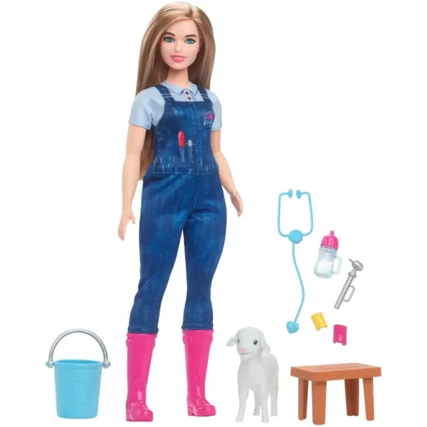 Barbie 65th Anniversary Doll  10 Accessories Farm Veterinarian Set with Blonde Vet Doll Lamb with Moving Ears  MoreFarm Vet