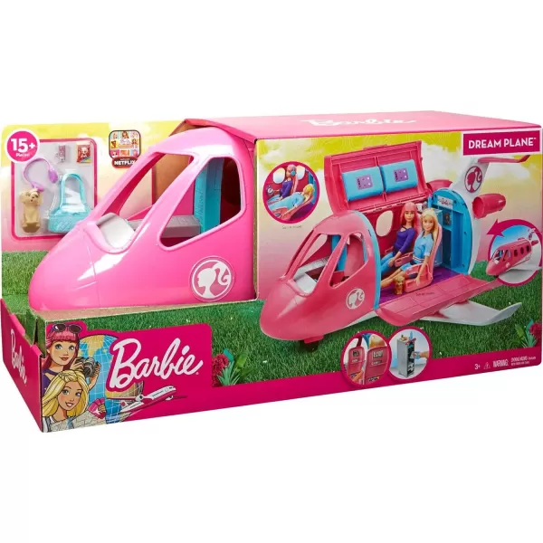 Barbie Airplane Playset Dreamplane with 15 Accessories Including Puppy Snack Cart Reclining Seats and More Amazon ExclusiveDreamPlane