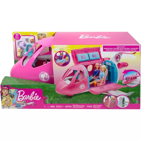 Barbie Airplane Playset Dreamplane with 15 Accessories Including Puppy Snack Cart Reclining Seats and More Amazon ExclusiveDreamPlane