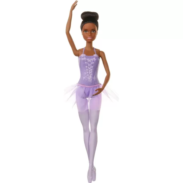 Barbie Ballerina Doll in Purple Removable Tutu with Black Hair in Top Knot Brown Eyes Ballet Arms amp Sculpted Toe ShoesBarbie Ballerina Doll