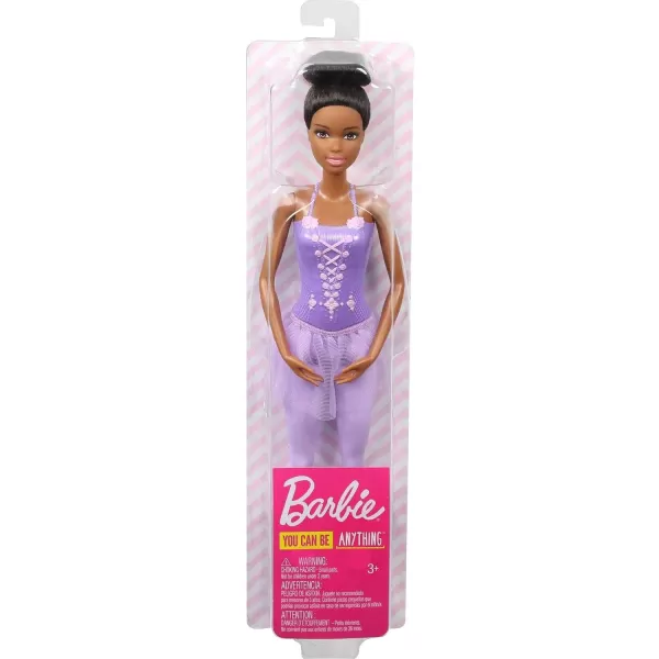 Barbie Ballerina Doll in Purple Removable Tutu with Black Hair in Top Knot Brown Eyes Ballet Arms amp Sculpted Toe ShoesBarbie Ballerina Doll