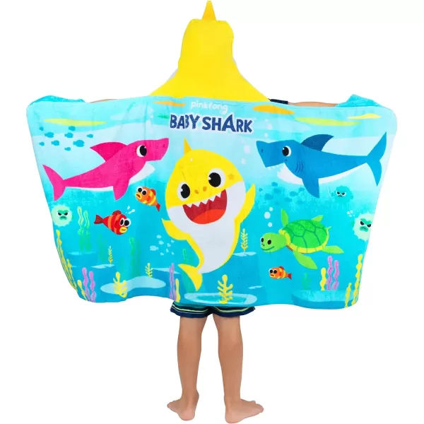 Barbie BathPoolBeach Soft Cotton Terry Hooded Towel Wrap 24 in x 50 in By Franco Kids24 in x 50 in Baby Shark