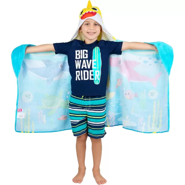 Barbie BathPoolBeach Soft Cotton Terry Hooded Towel Wrap 24 in x 50 in By Franco Kids24 in x 50 in Baby Shark