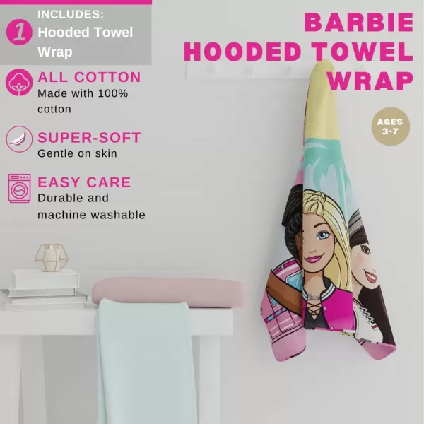 Barbie BathPoolBeach Soft Cotton Terry Hooded Towel Wrap 24 in x 50 in By Franco Kids24 in x 50 in Barbie