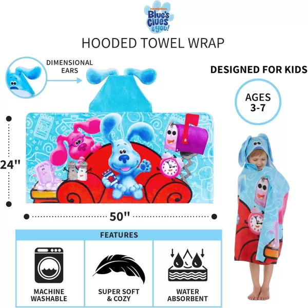 Barbie BathPoolBeach Soft Cotton Terry Hooded Towel Wrap 24 in x 50 in By Franco Kids24 in x 50 in Blues Clues