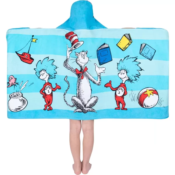 Barbie BathPoolBeach Soft Cotton Terry Hooded Towel Wrap 24 in x 50 in By Franco Kids24 in x 50 in Dr Seuss Cat in the Hat