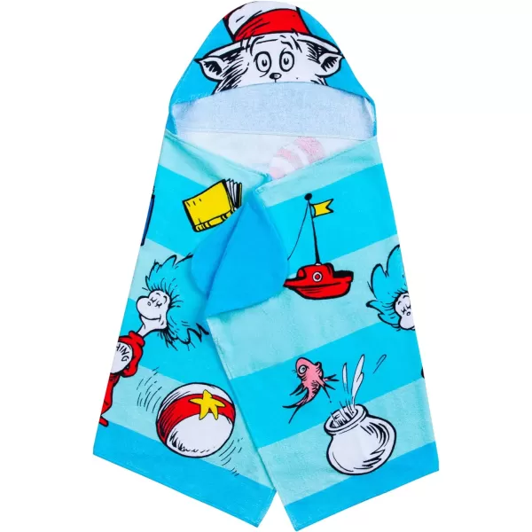 Barbie BathPoolBeach Soft Cotton Terry Hooded Towel Wrap 24 in x 50 in By Franco Kids24 in x 50 in Dr Seuss Cat in the Hat