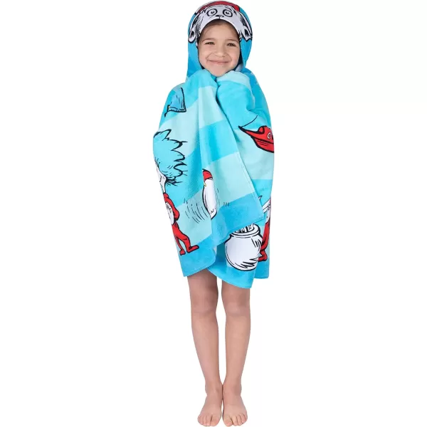 Barbie BathPoolBeach Soft Cotton Terry Hooded Towel Wrap 24 in x 50 in By Franco Kids24 in x 50 in Dr Seuss Cat in the Hat