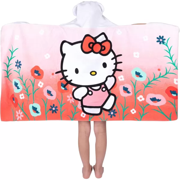 Barbie BathPoolBeach Soft Cotton Terry Hooded Towel Wrap 24 in x 50 in By Franco Kids24 in x 50 in Hello Kitty