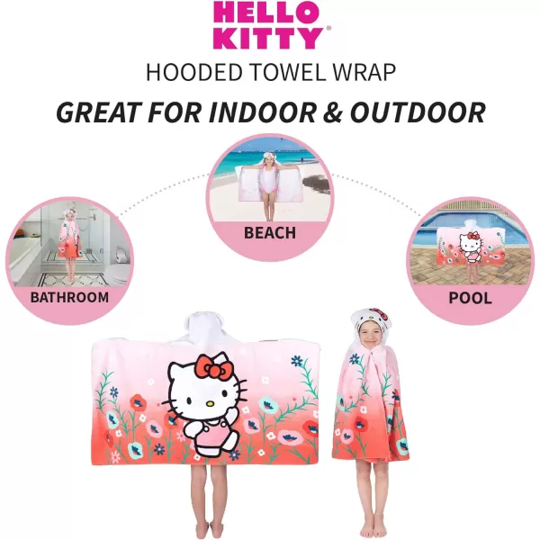 Barbie BathPoolBeach Soft Cotton Terry Hooded Towel Wrap 24 in x 50 in By Franco Kids24 in x 50 in Hello Kitty