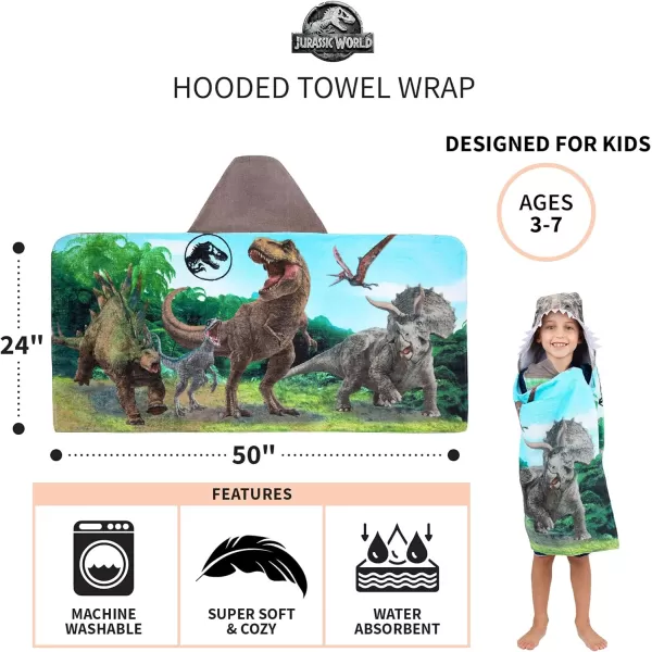 Barbie BathPoolBeach Soft Cotton Terry Hooded Towel Wrap 24 in x 50 in By Franco Kids24 in x 50 in Jurassic World