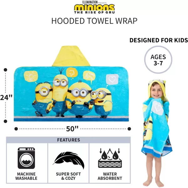 Barbie BathPoolBeach Soft Cotton Terry Hooded Towel Wrap 24 in x 50 in By Franco Kids24 in x 50 in Minions the Rise of Gru