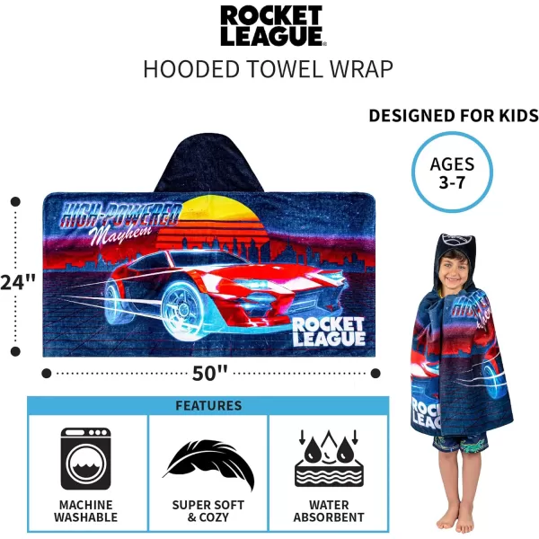 Barbie BathPoolBeach Soft Cotton Terry Hooded Towel Wrap 24 in x 50 in By Franco Kids24 in x 50 in Rocket League