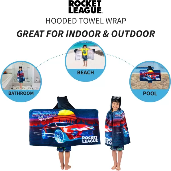 Barbie BathPoolBeach Soft Cotton Terry Hooded Towel Wrap 24 in x 50 in By Franco Kids24 in x 50 in Rocket League