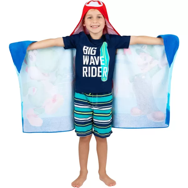 Barbie BathPoolBeach Soft Cotton Terry Hooded Towel Wrap 24 in x 50 in By Franco Kids24 in x 50 in Super Mario