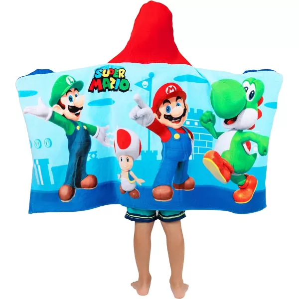 Barbie BathPoolBeach Soft Cotton Terry Hooded Towel Wrap 24 in x 50 in By Franco Kids24 in x 50 in Super Mario