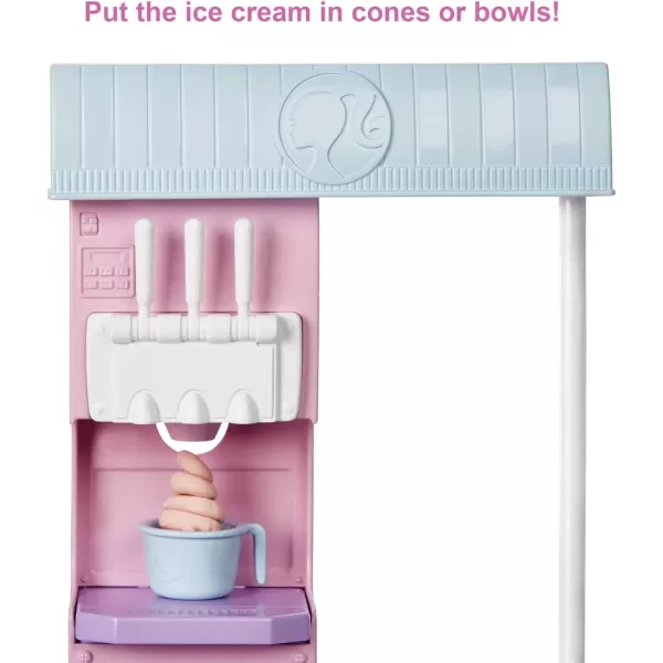 Barbie Careers Doll amp Accessories Ice Cream Shop Playset with Blonde Doll Ice Cream Machine Molds Dough amp MoreBlonde Multi