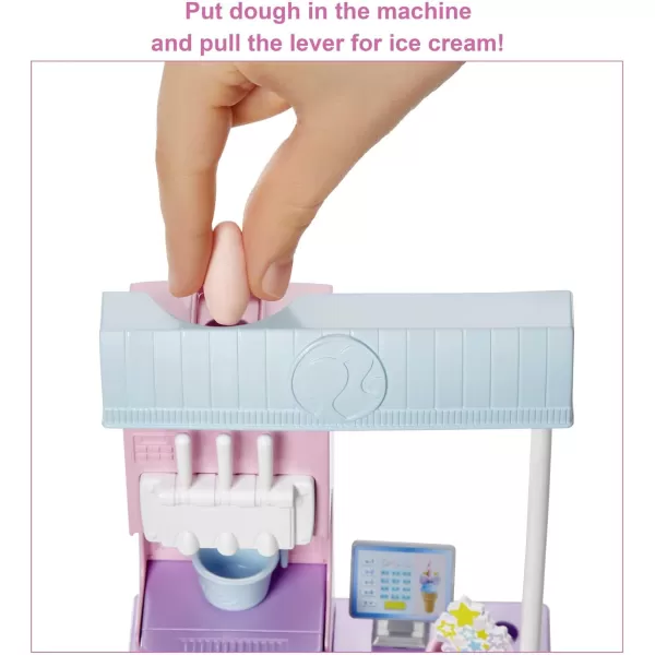 Barbie Careers Doll amp Accessories Ice Cream Shop Playset with Blonde Doll Ice Cream Machine Molds Dough amp MoreBlonde Multi