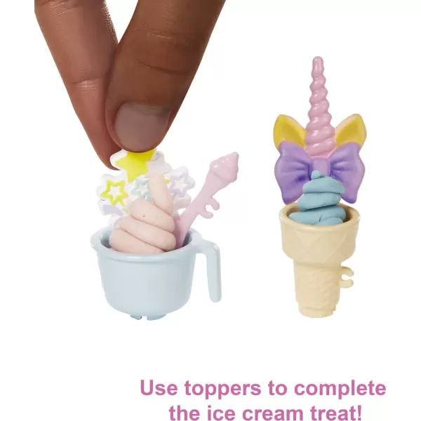Barbie Careers Doll amp Accessories Ice Cream Shop Playset with Blonde Doll Ice Cream Machine Molds Dough amp MoreBrunette Multicolor