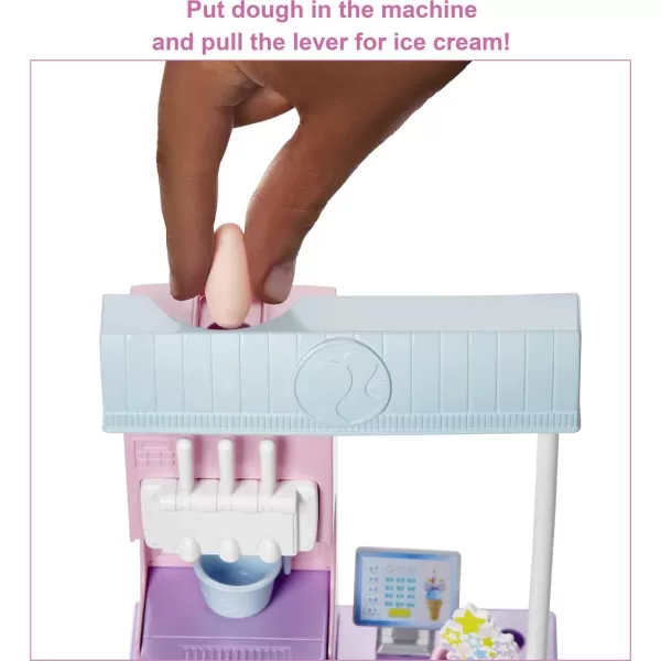 Barbie Careers Doll amp Accessories Ice Cream Shop Playset with Blonde Doll Ice Cream Machine Molds Dough amp MoreBrunette Multicolor
