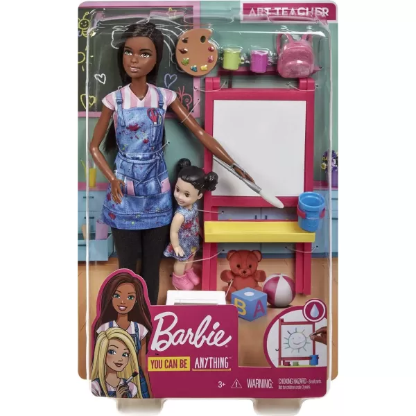 Barbie Careers Doll amp Playset Art Teacher Theme with Brunette Doll 1 Toddler Doll ColorChange Easel amp AccessoriesBarbie Careers Doll amp Playset Art Teacher Theme with Brunette Doll 1 Toddler Doll ColorChange Easel amp Accessories