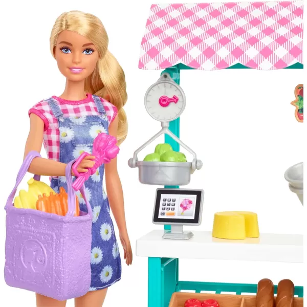 Barbie Careers Doll amp Playset Farmers Market Theme with Brunette Fashion Doll Furniture amp AccessoriesBlonde Multicolor