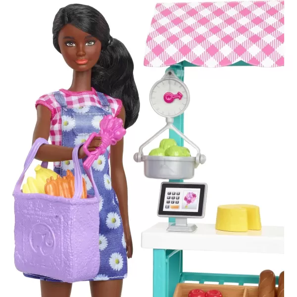 Barbie Careers Doll amp Playset Farmers Market Theme with Brunette Fashion Doll Furniture amp AccessoriesBrunette Multicolor