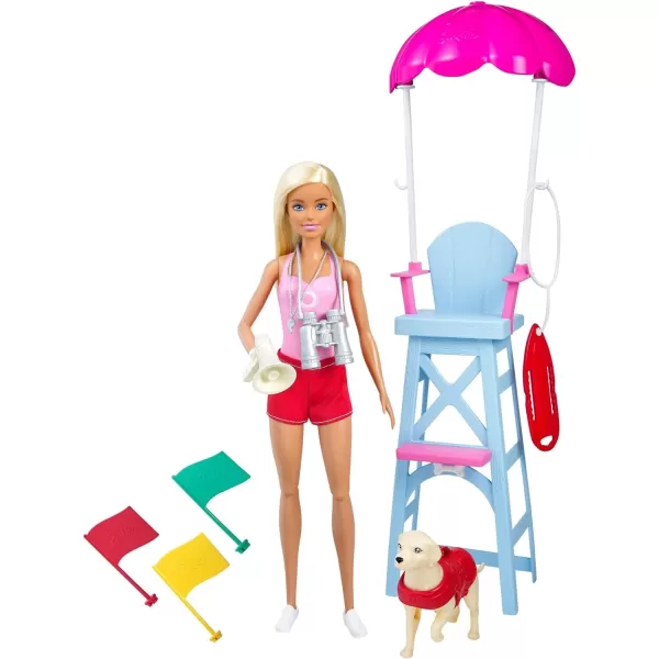 Barbie Careers Doll amp Playset Lifeguard Theme with Blonde Fashion Doll 1 Dog Figure Furniture amp AccessoriesBarbie Careers Doll amp Playset Lifeguard Theme with Blonde Fashion Doll 1 Dog Figure Furniture amp Accessories