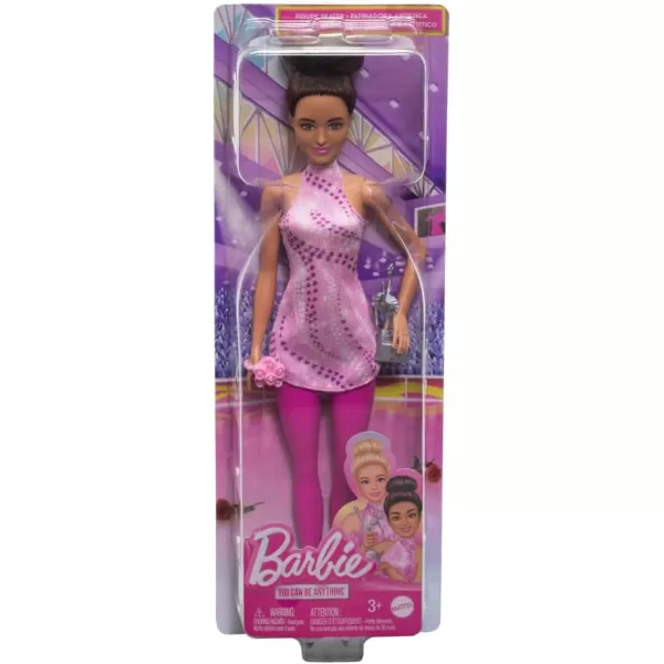 Barbie Careers Fashion Doll amp Accessories Brunette in Removable Pink Skate Outfit with Ice Skates amp TrophyBarbie Careers Fashion Doll amp Accessories Brunette in Removable Pink Skate Outfit with Ice Skates amp Trophy