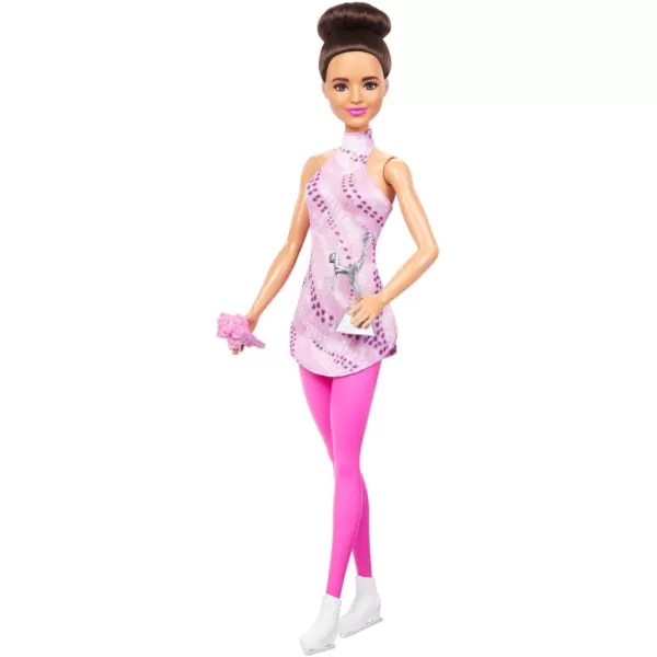 Barbie Careers Fashion Doll amp Accessories Brunette in Removable Pink Skate Outfit with Ice Skates amp TrophyBarbie Careers Fashion Doll amp Accessories Brunette in Removable Pink Skate Outfit with Ice Skates amp Trophy