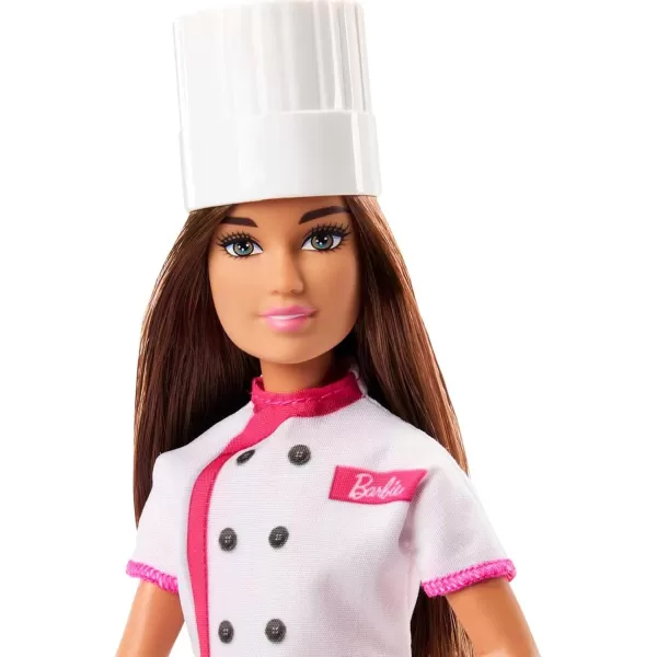 Barbie Careers Fashion Doll ampamp Accessories Pastry Chef Wearing Removable Baking Outfit with Hat ampamp Cake SlicePastry Chef