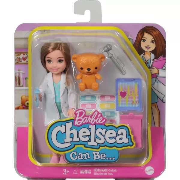 Barbie Chelsea Can Be Playset with Brunette Chelsea Doctor Doll 6in Clipboard EKG Reader Bandaid Stickers2 Medical Tools Teddy Bear Great Gift for Ages 3 Years Old amp UpBarbie Chelsea Can Be Playset with Brunette Chelsea Doctor Doll 6in Clipboard EKG Reader Bandaid Stickers2 Medical Tools Teddy Bear Great Gift for Ages 3 Years Old amp Up