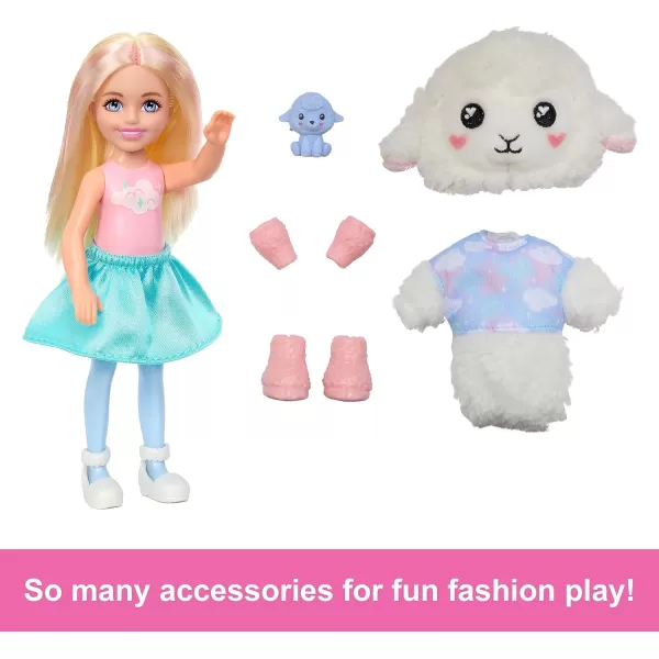 Barbie Chelsea Cutie Reveal Small Doll amp Accessories Brunette with Teddy Bear Costume 6 Surprises Styles May VaryLamb