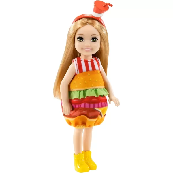 Barbie Chelsea Doll 6Inch Brunette Doll with Sun Headband Rainbow Outfit Pet Kitten Charm Keychain amp AccessoriesCharm Yellow