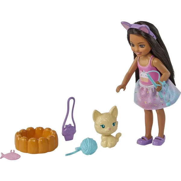 Barbie Chelsea Doll Brunette with Pet Kitten amp Storytelling Accessories Including Pet Bed Cat Toys amp More Toy for 3 Year Olds amp UpBrunette1 Multicolor