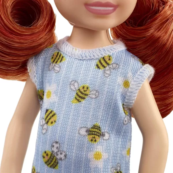 Barbie Chelsea Doll Small Boy Doll with Brown Hair amp Blue Eyes Wearing Gummy Bear TShirt Shorts amp ShoesBumble Bee