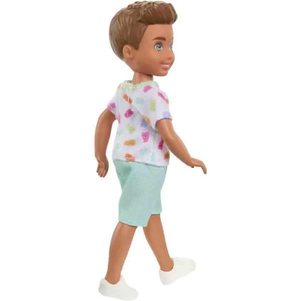 Barbie Chelsea Doll Small Boy Doll with Brown Hair amp Blue Eyes Wearing Gummy Bear TShirt Shorts amp ShoesGummy Bear