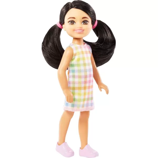 Barbie Chelsea Doll Small Boy Doll with Brown Hair amp Blue Eyes Wearing Gummy Bear TShirt Shorts amp ShoesRainbow Plaid