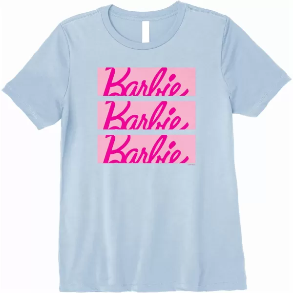 Barbie Classic Multi Logo Premium TShirtBaby Blue