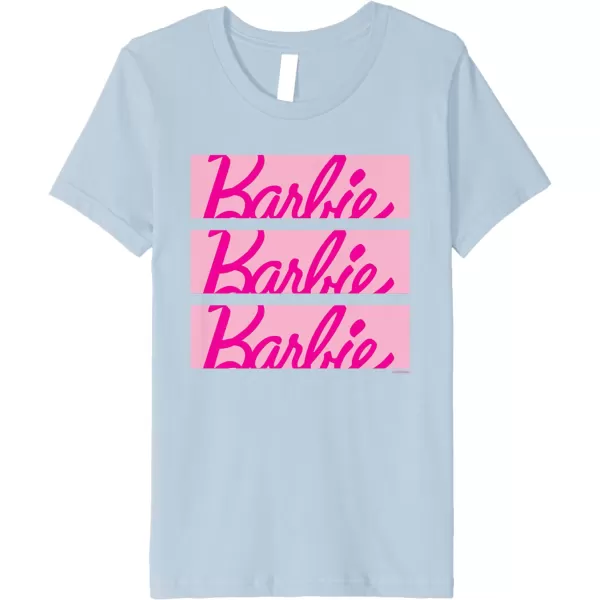 Barbie Classic Multi Logo Premium TShirtBaby Blue